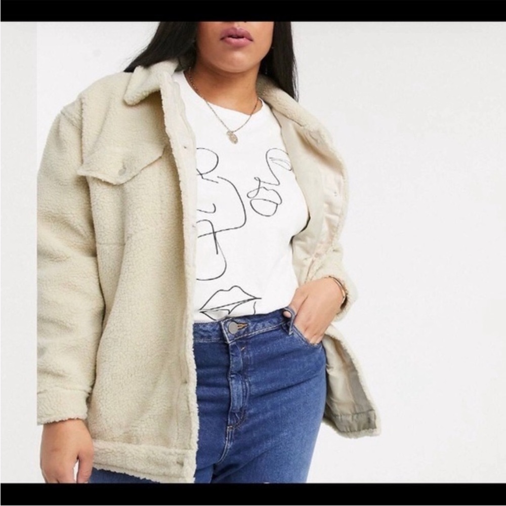ASOS Brave New Soul Sherpa Western Trucker Jacket S